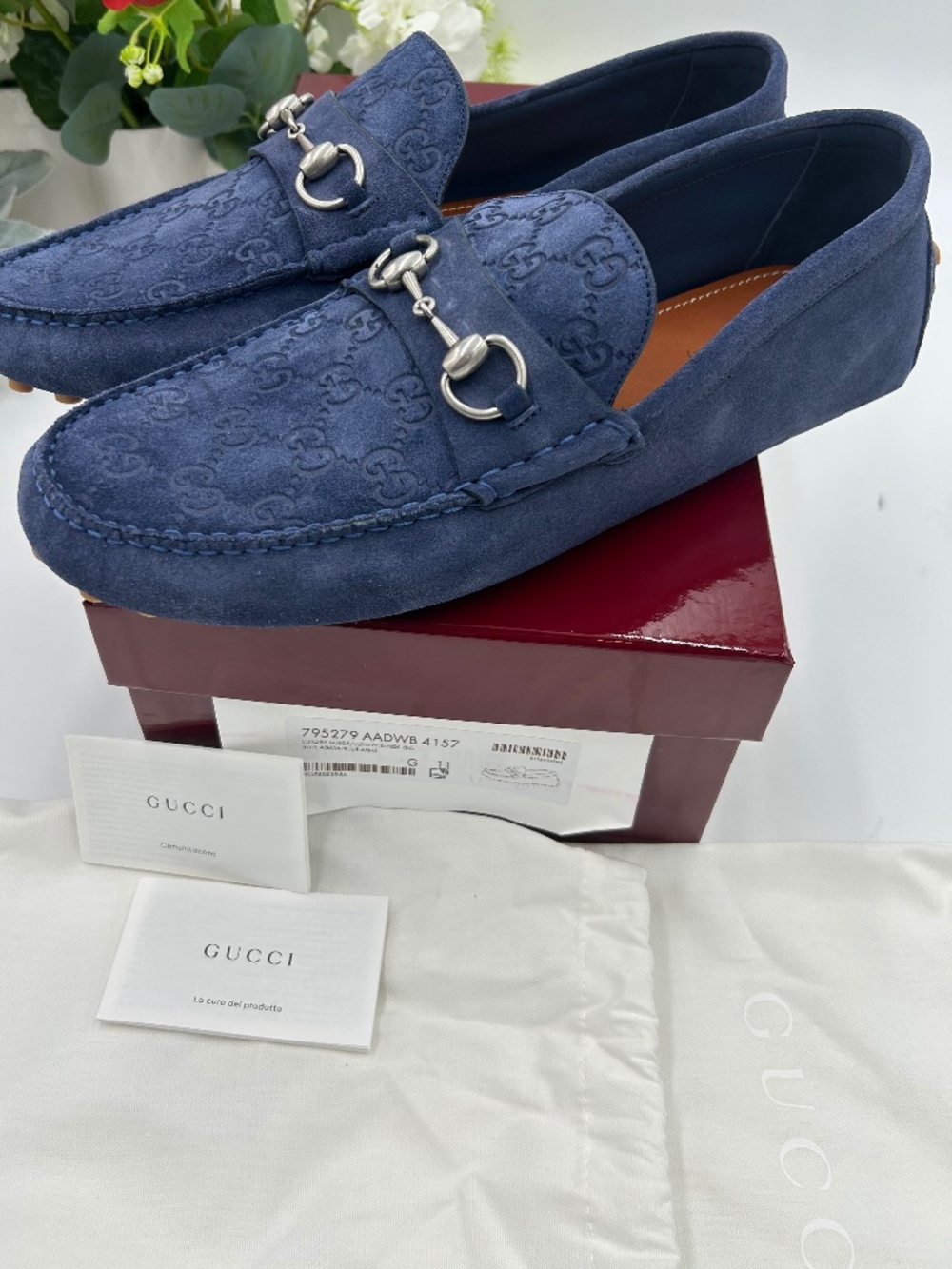 Men’s Gucci GG EMBOSSED suede loafers. Size 11 (fits 11.5 US) Made in Italy